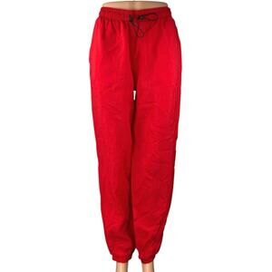NEW Urban Outfitters Women's Red High Waisted Baggy Jogger Sweat Pants Size S
